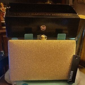 Badgley Mischka Sparkling Gold Evening Bag